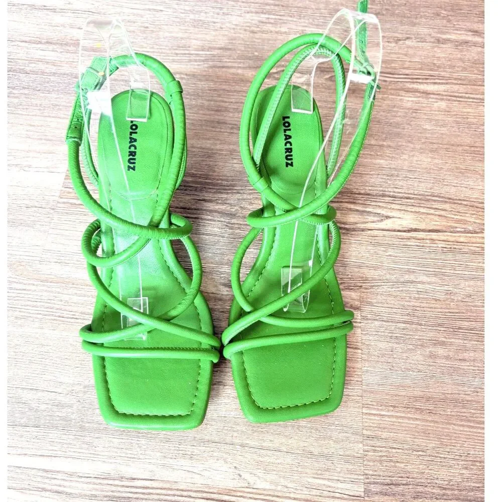 Lola Cruz Sivi Sandal Heel Pumps Green Size EU 39 US 8